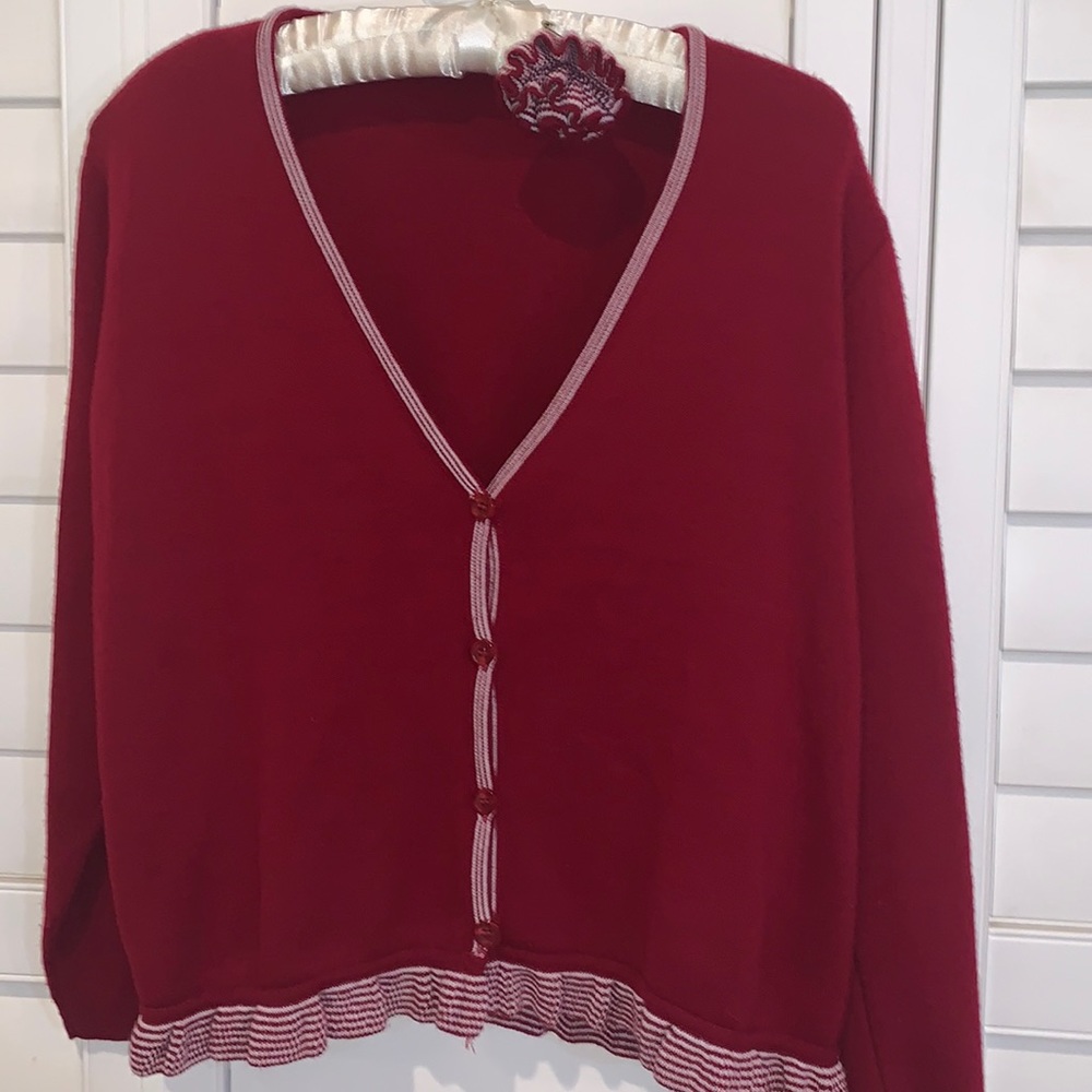 Burgundy red cardigan